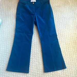 Derek Lam blue velvet jeans.  Suze 8. 36 inches in length.